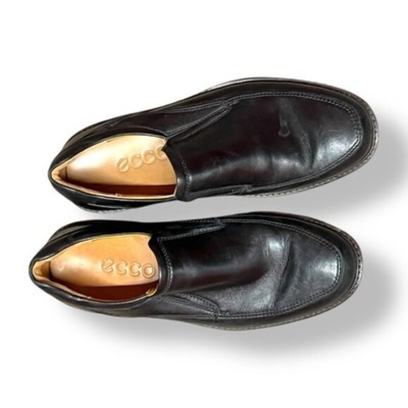 ECCO Seattle Slip On Loafers Black Leather Size 7 - Picture 1 of 5